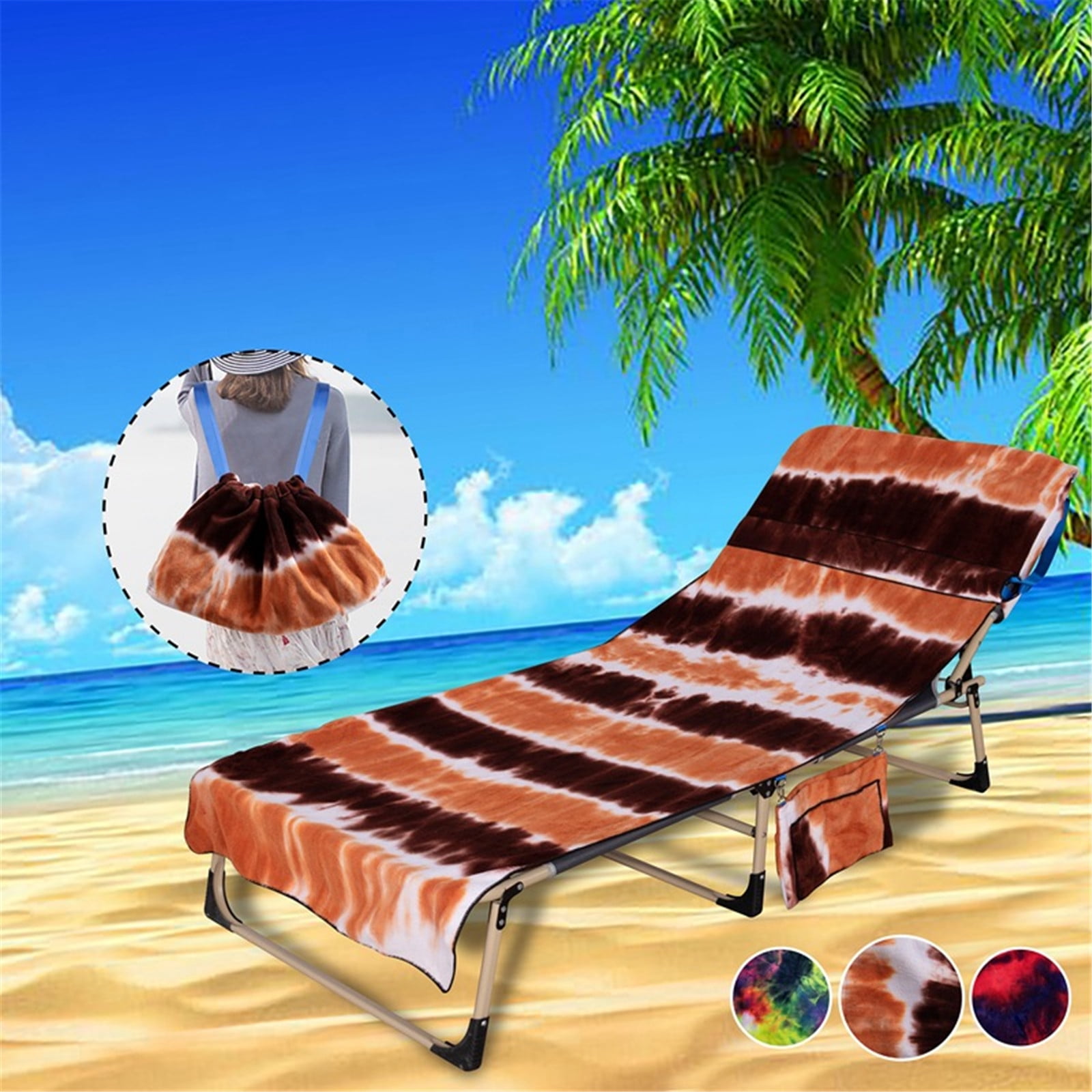 Sunward Chair Beach Towel Lounge Chair Beach Towel Cover Microfiber