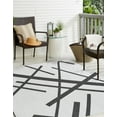 thumbnail image 3 of Unique Loom Outdoor Modern Collection Area Rug - Mikado (10' Square Black and White), 3 of 10