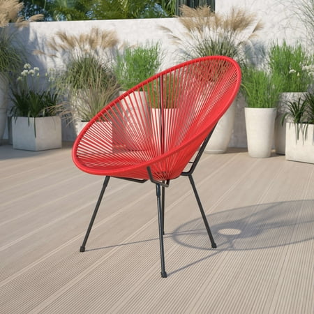 Flash Furniture Valencia Oval Comfort Series Take Ten Red Papasan Lounge Chair