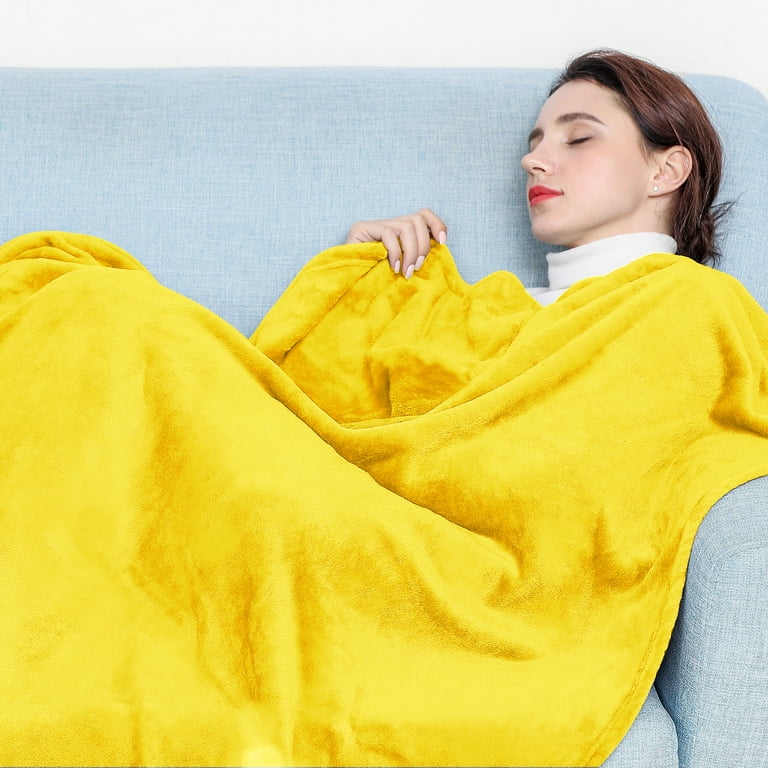 Astarin Throw Blanket, King Size Yellow Blankets & Throws