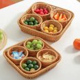 thumbnail image 5 of Rattan Storage Basket,1 Set Decorative Candy Basket,Woven Fruit Basket,Wicker Snack Holder,Decorative Candy Bowl,Food Basket,Bread Basket,1 Large Square Basket with 4 Small Round Basket, 5 of 7