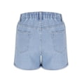 thumbnail image 6 of RYRJJ Jean Shorts Womens Stretchy High Waisted Ripped Denim Shorts with Pockets Trendy Distressed Cut Off Hot Short Pants(Blue,M), 6 of 8