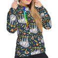 thumbnail image 5 of Yiaed Cute Sloth Print Womens Casual Hoodies Crew Neck Long Sleeve Sweatshirts With Pocket Pullover Tops Women's Hooded Sweatshirt-Large, 5 of 5