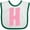 White and Green, variant on Inktastic Pink and White Polka Dots Letter H Boys or Girls Baby Bib