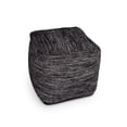 thumbnail image 4 of Steve Silver Omari Square Handwoven Black/ Ivory Wool Pouf, 4 of 7