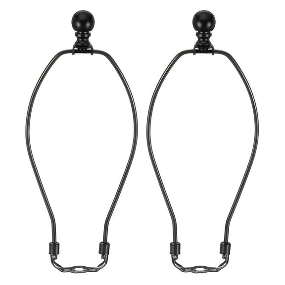 10 Inch Lamp Harp Kit with Finial, 2 Set Detachable Shade Bracket Holder, DIY Lighting Accessories for Table Floor Lamps, Black