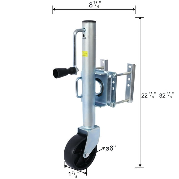 Car Jack Trailer Jack, Boat Trailer Jack 32.8 in, Bolt-on Trailer Tongue Jack Weight Capacity 1000 lb, with PP Wheels and Handle for Lifting RV Trailer, Horse Trailer, Utility Trailer, Yacht Trailer,