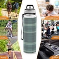 thumbnail image 7 of Grid Stripe Sports Water Bottle Portable Travel Mug 32oz BPA Free Leak Proof Straw Transparent Tritan for Gym Yoga Cycling Camping, 7 of 7