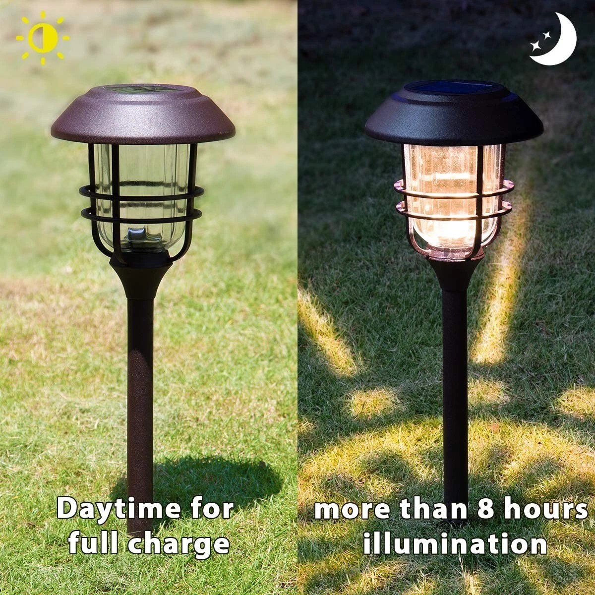 iMeshbean 6 Pack LED Landscape Light Solar Power Path Lights Outdoor Pathway Solar Light Waterproof