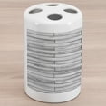 thumbnail image 1 of Taupe Ceramic Toothbrush Holder, Picture of a Parquet Grey Wood Texture Rusty Retro Antique Aged Display Striped Tile, Versatile Countertop for Bathroom, 4.5" X 2.7", Taupe Grey, by Ambesonne, 1 of 4