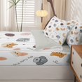 thumbnail image 5 of Homewish Dog Zipper Queen Comforter Set with Fitted Sheet and 2 Pillowcases,Luck Good Sweet Day My Cute Puppies Print Zipper Bedding Set,White,Light Gray Reversible,4pcs, 5 of 8
