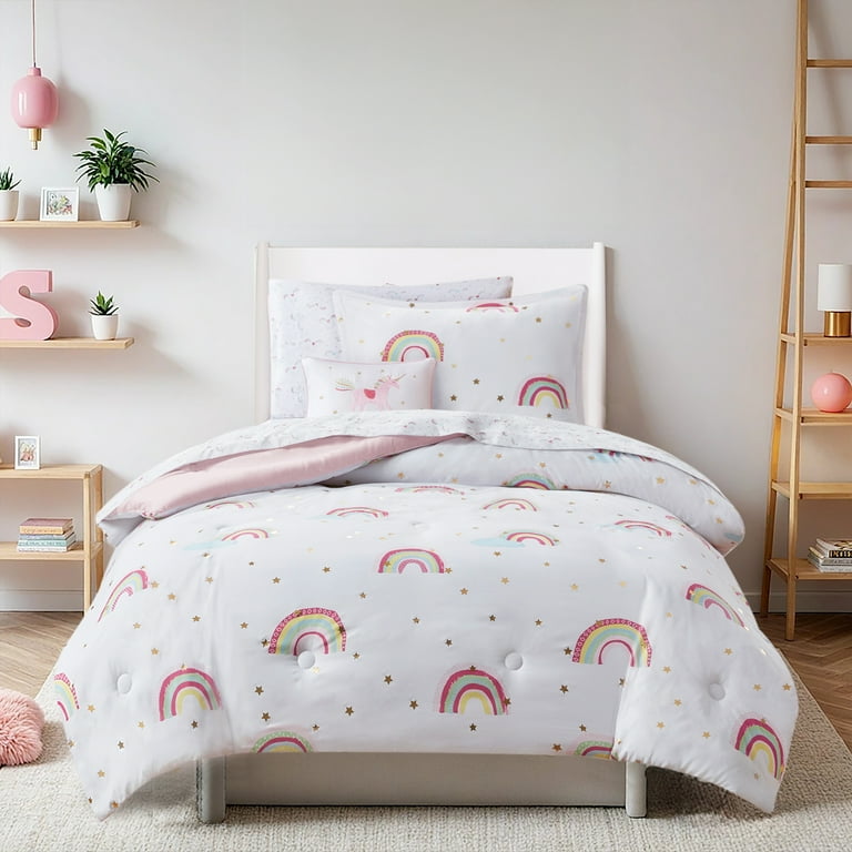 Mi Zone Kids Full/Queen Size Comforter Sets, White Kids Bed in a
