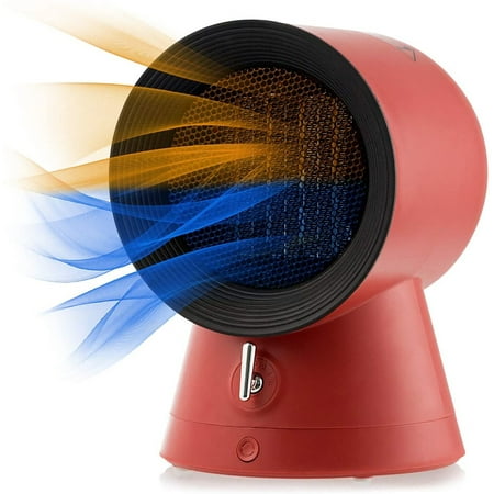 

COSTWAY 1500W Portable Space Heater Electric Desktop Heating Fan PTC Ceramic Red