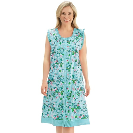 

Collections Etc Ruffle Trim Elegant Sleeveless Floral Nightgown
