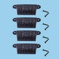 thumbnail image 2 of Black Floral Cabinet Drawer Cup Bin Pull 4" W x 1.5" H Antique Wrought Iron Kitchen Dresser Cabinet Handles w/Protective Powder Coat Finish w/Hardware | Renovators Supply Pack of 4, 2 of 2
