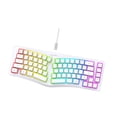 thumbnail image 4 of Teclado ergonómico para juegos con cable USB con retroiluminación arcoíris blanco, 4 of 9