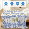 thumbnail image 4 of Summer Lemon Cooling Blanket, Lightweight Breathable Summer Throw Blanket with Double Sided Cold Effect, Navy Blue Spring Floral Botanical Picnic Beach Blankets Bed Sheet for Hot Sleepers 60"x80", 4 of 8