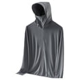 thumbnail image 2 of Mdesiwst Men Women Sun Protection Clothing Hooded Extended Brim Long Sleeve Sun Protection Coat Solid Color Zipper Placket Sun Protection Coat, 2 of 7