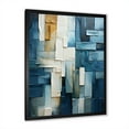 thumbnail image 2 of Designart "Geometric Abstract Square Fusion" Geometric Framed Wall Art - Modern Blue Abstract Entryway Framed Wall Art, 2 of 6