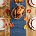 thumbnail image 3 of Table Runner 90 Inches Long, Navy Blue Decorative Table Runner for Party Wedding Home Decor, Contemporary Minimalist Pure Color Linen Texture Dresser Scarves for Bedroom Kitchen Decor 13x90 Inch, 3 of 9