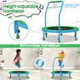 thumbnail image 4 of YORIN 36" Trampoline for Kids, 3FT Mini Indoor/Outdoor Foldable Toddler Trampoline with Adjustable Foam Handle, Small Rebounder Fitness Trampoline with No-Gap Padded Cover, Gift for Baby, 4 of 10