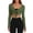 Army Green #14, variant on Womens Workout Tops Pilates Long Sleeve Shirts V Neck Ballet Cover Ups Tie Front Wrap Tops Gym Slim Fit Blouses 2XL