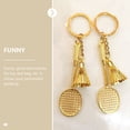 thumbnail image 4 of OULII 6Pcs Golden Badminton Keyring Toy Zinc Alloy Racket Model for Children, 4 of 8