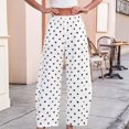 thumbnail image 7 of WGRFFH Polka Dot Pants for Women,Wide Leg Palazzo Pants,Casual Barrel Baggy Pants,Elastic High Waist Comfy Trousers with Pockets,Summer Boho Beach Pants,Lightweight Loose Ankle Pants White, 7 of 7