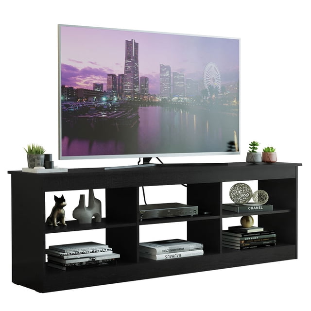 Mueble Mesa Para Tv Rack Madesa 6 Espacios Hasta 80 Negro 01