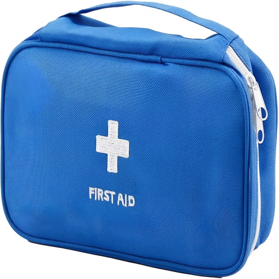 XIRQI Portable Empty First Aid Kit Bag,Travel Medicine Pouch,Small Medical Bag (Blue)
