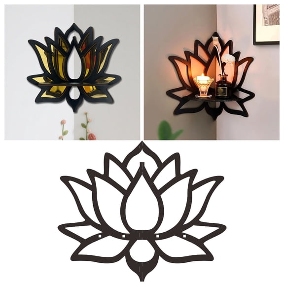 Wooden Water Flower Corner Shelves Display Decorative Wall Hanging Shelf for Bedroom Living Room