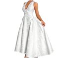 thumbnail image 1 of Robe Grande Taille pour Femmes Sans Manches à Col en V Grande Décontractée Chic, 1 of 2
