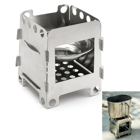 Stainless Steel Folding Wood Burning Stove For Cooking Outdoor Camping