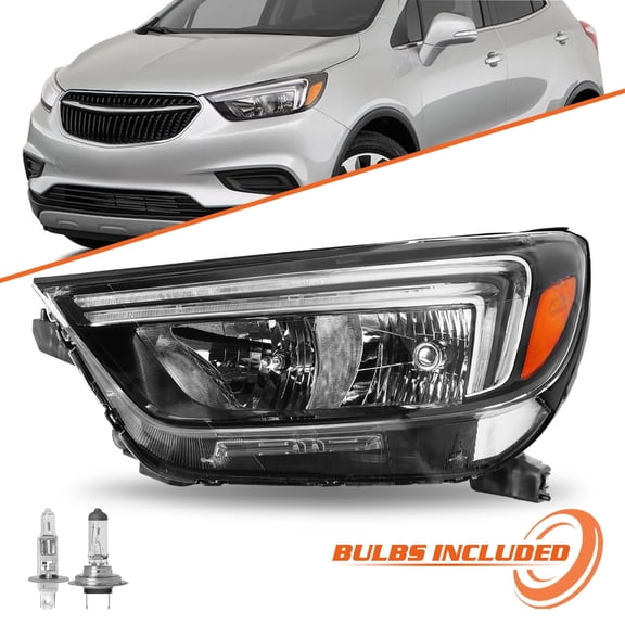 For 2017-2022 Buick Encore w/ LED DRL Halogen Headlights LH Driver Side w/ Bulbs