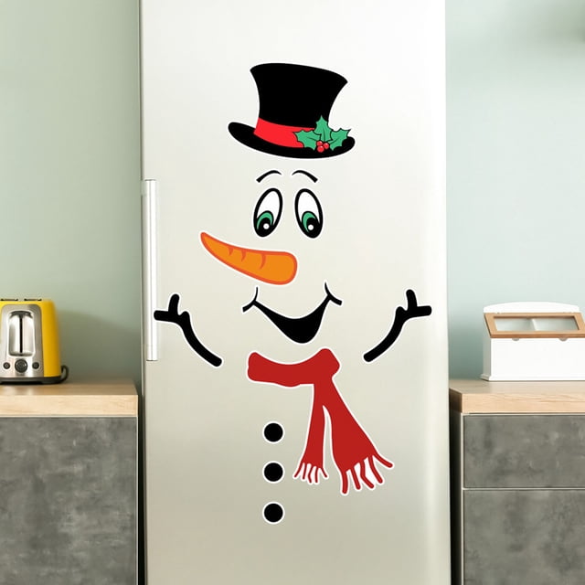 EGNMCR Stickers,Cute Stickers Christmas Snowman Expression Magnetic Refrigerator Sticker Holiday Decoration DIY Garage Door Wall Sticker a Sticker