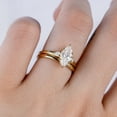 thumbnail image 2 of Jewelerix Women’s Dainty Marquise Cut Engagement Ring Moissanite Comfort Fit Wedding Ring 10K White/Yellow Gold Vermeil Mother's Day Gift Ring, 2 of 5