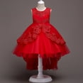 thumbnail image 4 of Ropa para niños Vestido para niñas Vestido de princesa Vestido de encaje bordado para niñas Vestido de cola para niñas de flores, 4 of 6