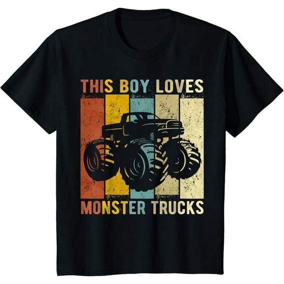 Kids This Boy Loves Monster Trucks Boys Monster Truck T-Shirt