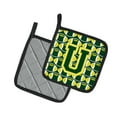 thumbnail image 2 of Letter U Football Green and Yellow Pair of Pot Holders, 2 of 2