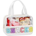 thumbnail image 1 of Bolsa de maquillaje transparente con letras de chenilla TESAFNG, impermeable, 1 of 6
