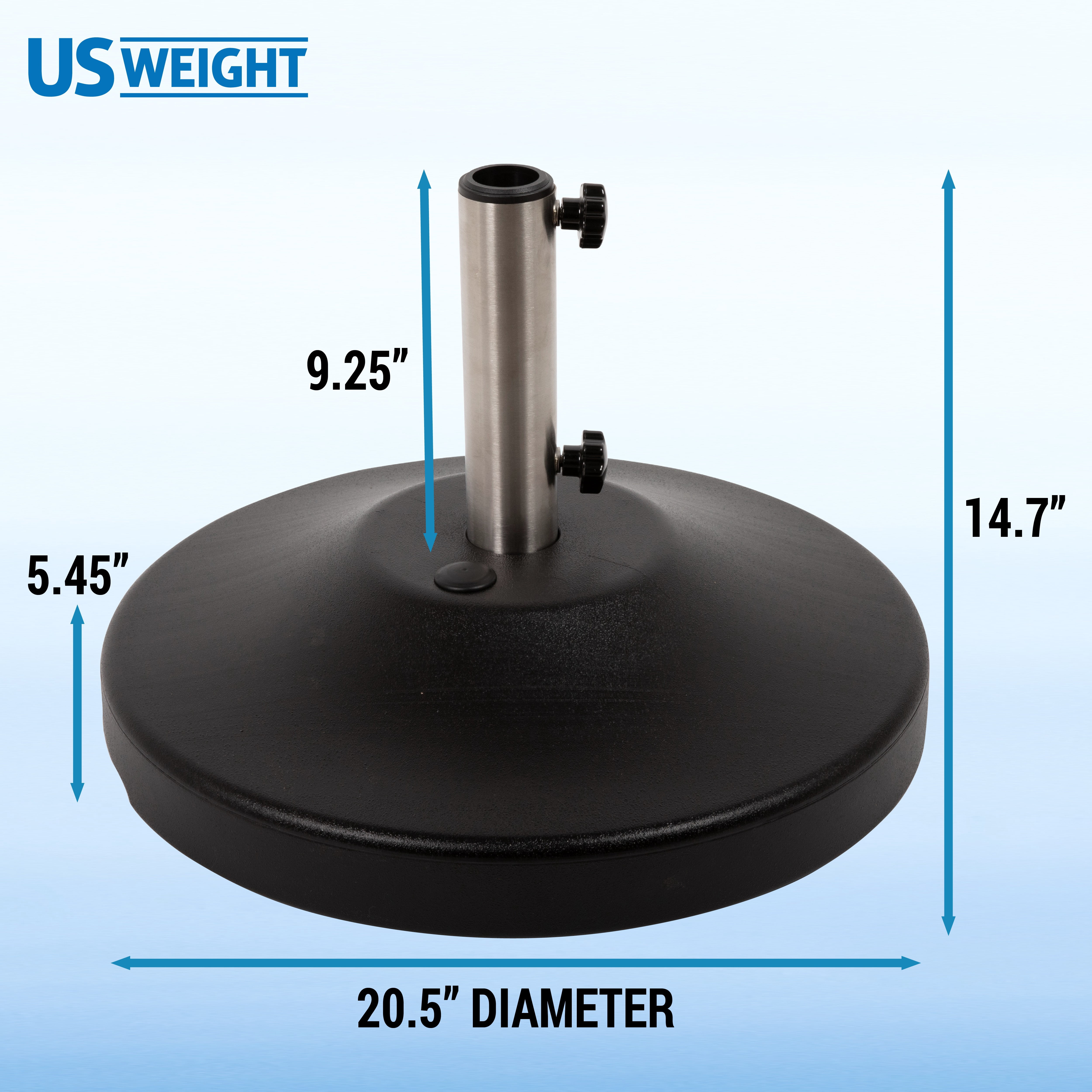 US Weight Free-Standing Fillable Umbrella Base - Rolling Base for Patio Umbrella Stand – Black