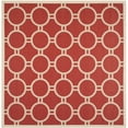 thumbnail image 6 of SAFAVIEH Courtyard Ariel Geometric Indoor/Outdoor Area Rug, Red/Bone, 8' x 11', 6 of 10