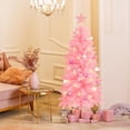 thumbnail image 4 of Árbol de Navidad rosa brillante artificial de 1,2 m con adornos, 4 of 6