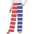 thumbnail image 2 of Lenpel Girls' Wide Leg Pants Striped Elastic High Waist Color Block Lounge Pants Loose Casual Trousers for Children, 2 of 3