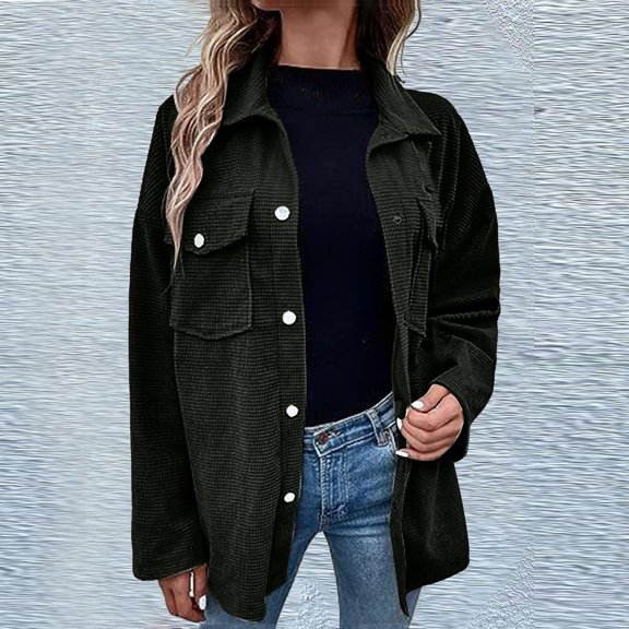 Shacket Women Casual Pockets Patchwork Shirt Jacket Long Sleeve For A Relaxed Utility Look Spring Jackets For Women