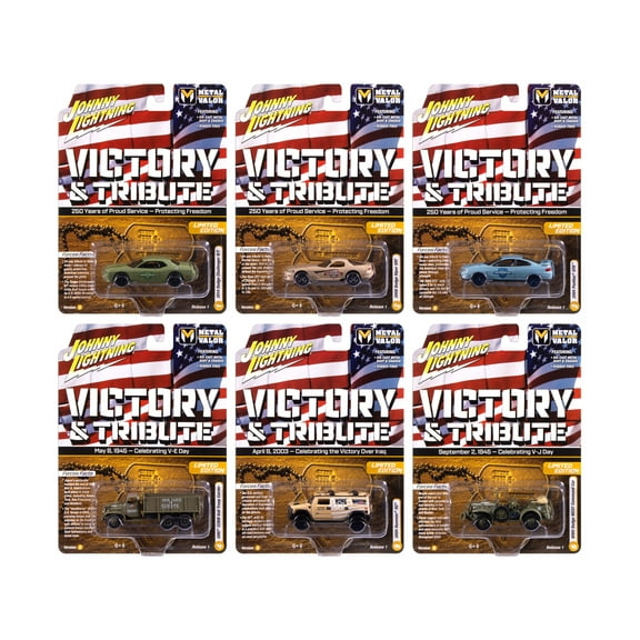 "Military" Set B of 6 pieces 2025 Release 1 Limited Edition 1/64 Diecast Models by Johnny Lightning