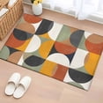 thumbnail image 3 of 2x3 Washable Entryway Rug, Mid-Century Modern Non-Slip Area Rug for Front Door Kitchen Bathroom, Abstract Geometric Semicircle Green Indoor Floor Mat for Home Decor, 3 of 9