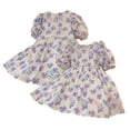 thumbnail image 2 of LYMAYTER Kids Girls Printed Dresses Toddler Short Sleeve Party Princess Dress Baby Summer Sundress for 2-7 Years, 2 of 6