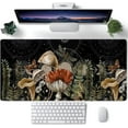 thumbnail image 1 of Cute Forest Witch Magic Mushroom Desk Mat Black Large Extended Mouse Pad XXL Desk Pad Gaming Mousepad Keyboard Mouse Mat for Computer Laptop 31.5''''X15.7'''' Non-Slip Rubber Base with Stitched Edges, 1 of 5