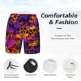 thumbnail image 5 of Haiem Skull Mens Swim Trunks with Compression Liner 2 in 1 Swimming Shorts Stretch Swimwear Quick Dry,Board Shorts-Small, 5 of 9